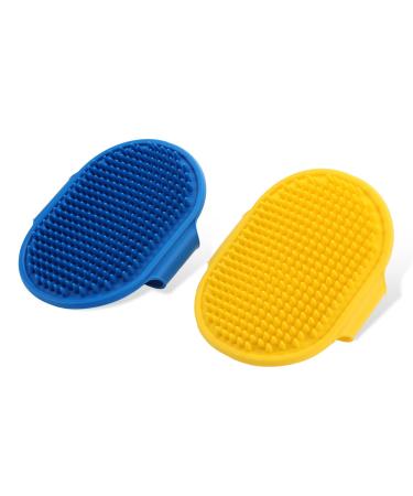 Molain 2 piece dog cat baths brush dog washing brush silicone rubber dog care brush silicone puppy massage brush hair fur cleaning brush - Buy Online on GoSupps.com