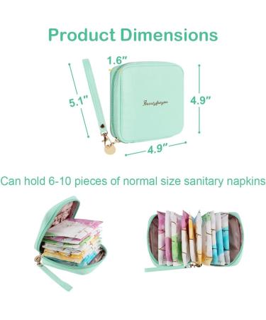 Wish Women Sanitary Napkin Storage Bag - Portable Feminine Period Pouch in Mint Green - Buy Online on GoSupps.com