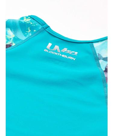 Speedo Girls' Printed Rash Guard Swim Set - Turquoise, Size 4 - Buy Online on GoSupps.com