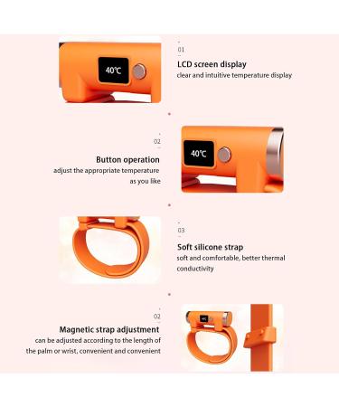 Electric Hand Warmers Fashionable Cool 2 in 1 Bracelet Hand Warmer LCD Display 4 Temp Settings Pocket Hand Warmer for Men Women Double-Sided Fast Heating Rowces Orange1 - Buy Online on GoSupps.com