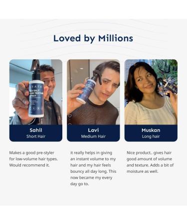 Sea Salt Hair Texture Spray - 50ml | With Niacinamide & Biotin | For Instant Volume Texture & Beachy Waves | Matte Finish | No-Alcohol Formula For Men & Women | Made For All Hair Types - Buy Online on GoSupps.com