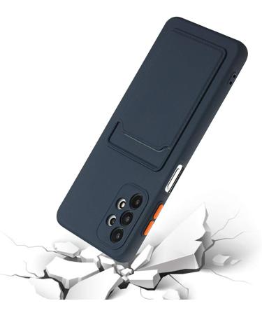 Tivenfezk Nadoli Ultra Thin Shockproof Silicone Case for Samsung Galaxy A33 5G - Dark Blue Wallet TPU Cover with Credit Card Holder - Buy Online on GoSupps.com