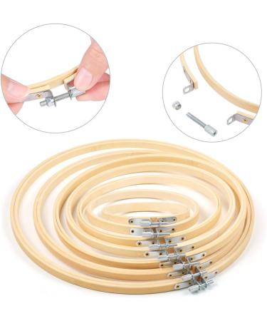 Caydo 7-Piece Bamboo Embroidery Hoops Set - 4 to 12 inch Circle Cross Stitch Rings for Sewing and Crafts - Buy Online on GoSupps.com