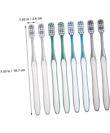 Partykindom 8-Piece Travel Toothbrush Set - White Manual Toothbrushes for Men | Comfortable & Easy to Use | Reduce Tooth Spots - Buy Online on GoSupps.com