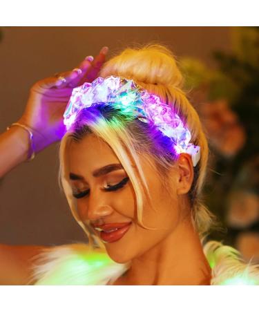 Yean Light Up Headband Flashing Hair Band LED Braided Hair Hoops Luminous Hair Accessories for Christmas Halloween Lighted Party (Braided) - Buy Online on GoSupps.com