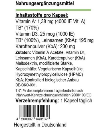 Vitamin A+ 120 Caps - Vegetarian Capsules - German Quality - Buy Internationally - Buy Online on GoSupps.com