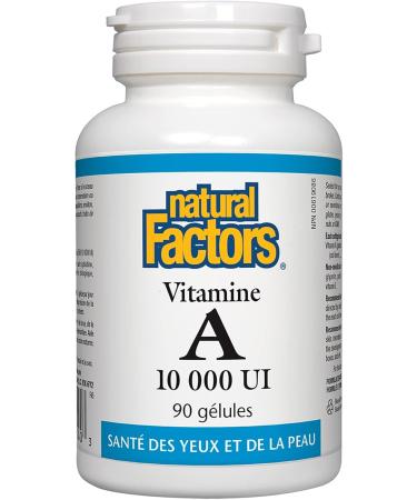 Natural Factors Vitamin A 10 000 IU 90 Softgels - Buy Online on GoSupps.com