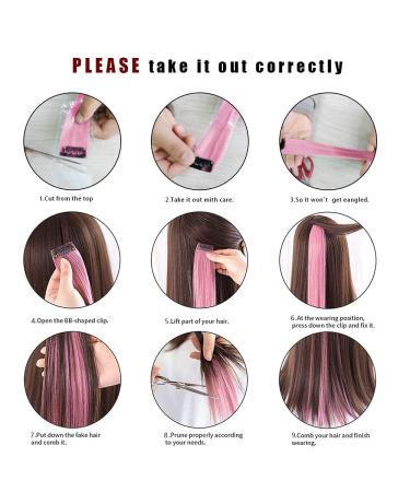 11 Pieces Colorful Hair Extensions for Children & Women - Synthetic Hair Parts & Bands - Buy Online on GoSupps.com