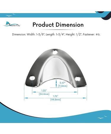 MARINE CITY Stainless Steel Midget Clam Shell Vent Wire Cable Cover - 304 Grade, 1-5/8 - 1-3/4 - 1/2, for Boats, Marines, Ships, Yachts - Buy Online on GoSupps.com