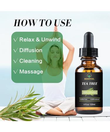 100% Organic Tea Tree Essential Oil - Face, Nails, Hair & Diffuser Treatment for Acne - Buy Online on GoSupps.com