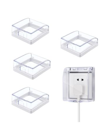 Sipiris self -adhesive socket cover 86 wall switch socket splash protection box wall switch cover for socket prevents the penetration of water (4 pieces)