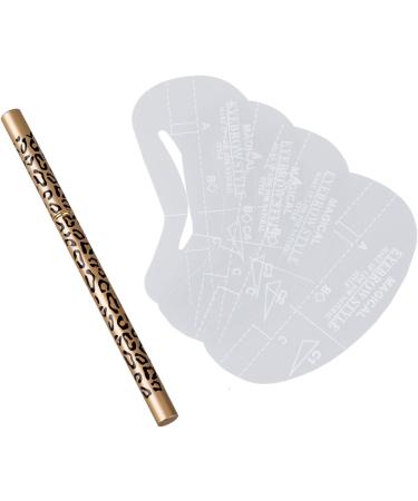 Louttary Double Eyebrow Pencil Dark Brown + 4 Eyebrow Stencils - Buy Online on GoSupps.com