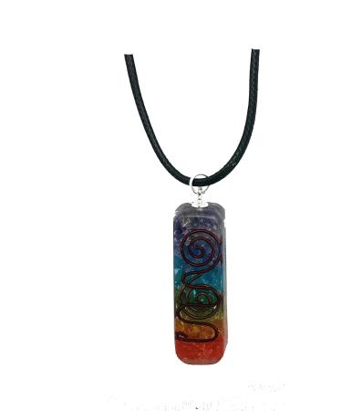 7 Chakra Crystal Orgone Healing Pendant | Black Cord | Stress Relief & Immune Boost | Perfect Meditation & Yoga Gift for Men & Women - Buy Online on GoSupps.com