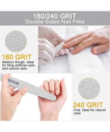 12-Piece Double-Sided Nail Files Set | Washable & Reusable 180/240 Grit for Nail Art | Professional Quality for Salon & Home Use - Buy Online on GoSupps.com