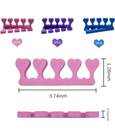 Toe Separator 12PCS Sponge Toe & Finger Separators for Nail Varnish Toe Dividers/Spacer for Nail Art Pedicure Manicure Nail Accessories Pink Blue Purple - Buy Online on GoSupps.com