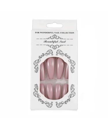 Brishow Artificial Long Nails | Grey Press-On Full Cover | 24 Pure Color Nail Set for Women & Girls - Buy Online on GoSupps.com