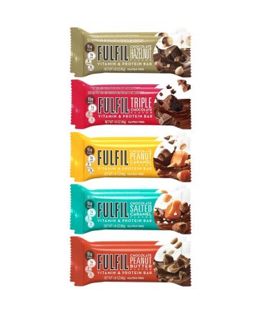 Generic Fulfill Protein Snack Bars Nutrition Vitamin Bars 5 flavor Variety Pack 15g Protein (10 Pack)