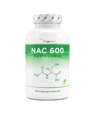 NAC - N-Acetyl L-Cysteine 180 Capsules with 600 mg Each - 6 Month Supply - Vegan - Highly Dosed - Premium Quality