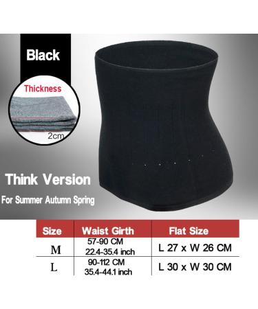 Thermal Knitted Kidney Warmer Abdominal Binder - Lower Back Support Brace for Pain Relief & Postpartum Recovery - Waist Trimmer Wrap Belt - M Size (57-90CM) - Black - Buy Online on GoSupps.com