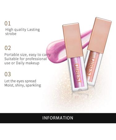 Diamond Glow Liquid Eye Shadow 7 Colors Set Metals Glitter Shimmer Eyeliners Long Lasting Waterproof Sparkling - Buy Online on GoSupps.com