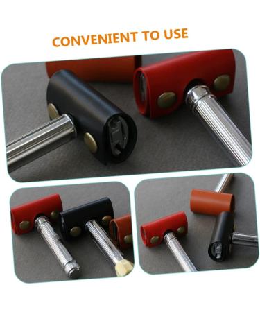 Magiclulu Travel Razor with Leather Cover - Men's Manual Razor & Protection Cap | Compact Kunstleather Storage 8.5x4.5cm - Buy Online on GoSupps.com