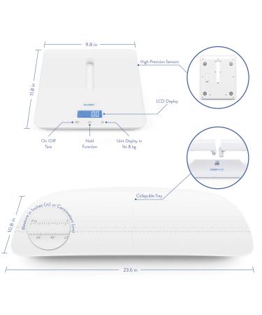 AccuMed Multi-Function Baby & Pet Scale - Digital Weight & Height Tracker with Blue Backlight - Buy Online on GoSupps.com