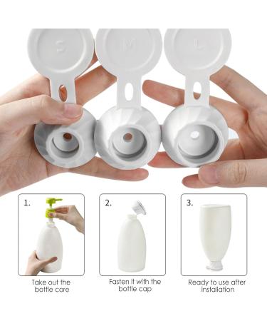 Inverted Bottle Lid - Inverted Leak-Proof Bottle Lid | White Bottle Lid Set No Waste Bottle Lids for Condiment Containers Shampoo Bottle - Buy Online on GoSupps.com