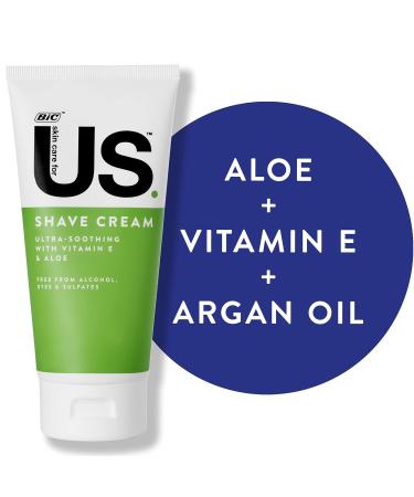 BIC US Shaving Cream with Aloe Vitamin E & Argan Oil - Smooth Shave for Men & Women | 1 Count - International Shipping Available - Buy Online on GoSupps.com