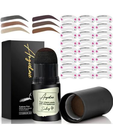 Eyebrow Stamp Stencil Kit, Eyebrow Stencils with 24 Pc, Eyebrow Brown Definer, Brow Stencils and Shaping Kit Reusable (Dark Brown) - Buy Online on GoSupps.com