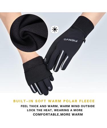 FIENVO Winter Gloves - Thermal, Water Resistant, Windproof, Touch Screen - Black Large - Buy Online on GoSupps.com