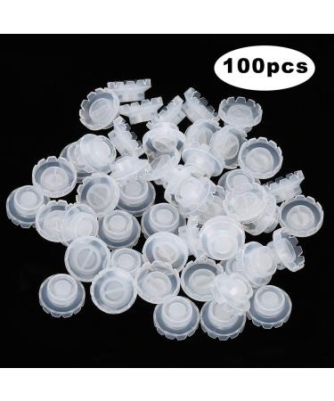 100Pcs Disposable Eyelash Ring Holder - Professional Adhesive Stand with Unique Flower Design for Eyelash Extensions | Plastic Material - Buy Online on GoSupps.com