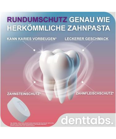 Denttabs Strawberry Toothbrushing Tablets - Complete Toothpaste Alternative - Fluoride Free - For Kids & Adults - Plastic Free - Preservative Free - 125 Count Bag - Buy Online on GoSupps.com