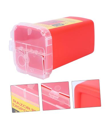 Safety Razor Holder & Blade Disposal Container - Healeeved Needle Drainage Etui Sharp Objects Garbage Can Red 15.4x9.5cm - Buy Online on GoSupps.com