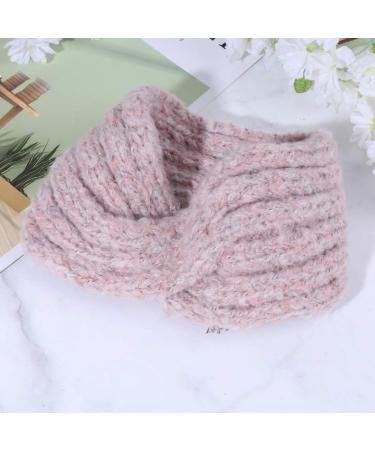 Lurrose Knitting Hair Band Woolen Crossed Headband Wide Rim Headwrap Twist Winter Headwear for Women Girls Pink - Buy Online on GoSupps.com