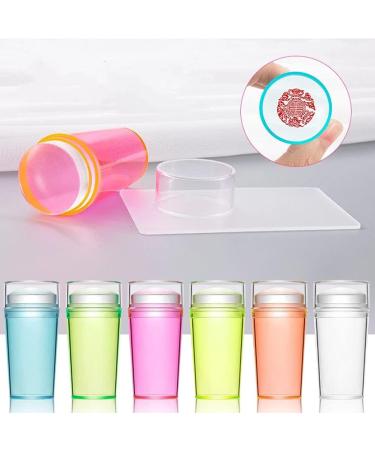 Artocct Clear Silicone Nail Art Stamp Set with Lid & Scraper - Pink | Perfect for Manicure & Nail Art Stamping - Buy Online on GoSupps.com