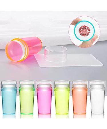 Fitbest Nail Stamp - Soft Silicone Nail Art Tool with Lid & Scraper for DIY Manicure - Pink Design for Women & Girls - Buy Online on GoSupps.com