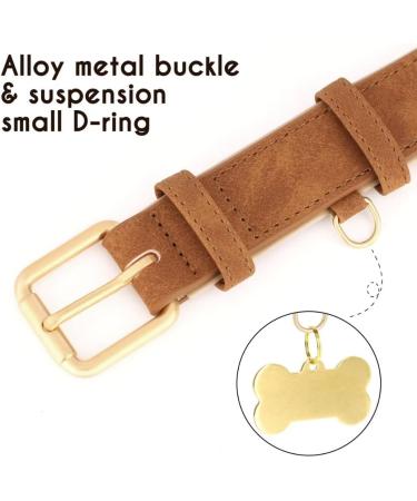 Beirui Soft Padded Leather Dog Collar - Comfortable & Durable for Small Medium & Large Dogs - High-Quality Brown Collar with Alloy Fittings (Neck 33-43 cm Width 2.5 cm) - Buy Online on GoSupps.com