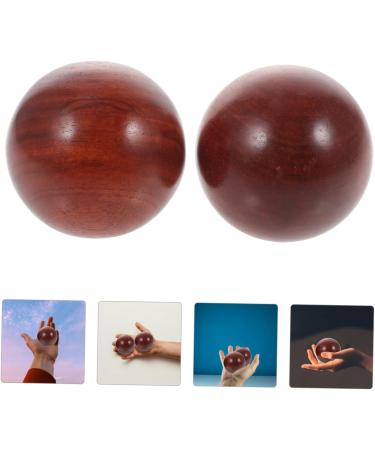 Magiclulu Handball Fitness Balls - Handwritten Wooden Massage Balls for Relaxation & Therapy | Premium Mahogany & Jade Beads - Buy Online on GoSupps.com