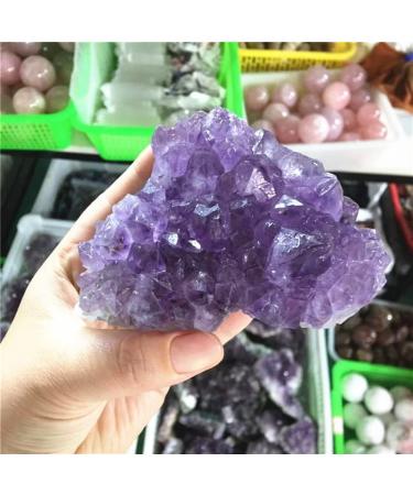 Natural Amethyst geode Cluster Purple Quartz Stones Crystal geode Amethyst Cluster for Home Decoration Crystal ERBDRGAZ (Color : Purple Size : 100-200g) 100-200g Purple