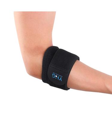 YHG Wrist Strap & Arm Elbow Support Bandage - Adjustable Red & Black Forearm Compression for Men & Women - 10CM Stretchable Black Elastic - Buy Online on GoSupps.com