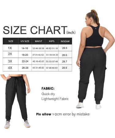 SEKINO Women's Plus Size Quick Dry Hiking Cargo Pants - Black 3X - Buy Online on GoSupps.com