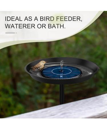 EfuturTime Large Metal Bird Bath - 30 cm x 90 cm Adjustable Height Winterproof & Frost-Proof Perfect for Garden Feeding - Black - Buy Online on GoSupps.com