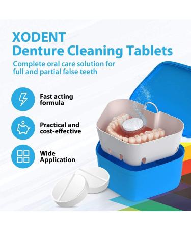 Buy PREMIUM Denture Cleaning Kit | 2x Cleansing Baths Strainer Baskets Soft-Bristle Brushes & 390 Tablets | Best Denture Cleaners for Bright Fresh Smiles - Buy Online on GoSupps.com