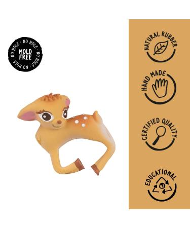 Oli & Carol Olive The Deer - Natural Rubber Biting & Bathing Toy | Eco-Friendly Baby Toy | 7 cm - Buy Online on GoSupps.com