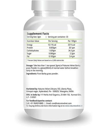READ QURA Natures Velvet Lifecare Barley Grass Powder 100 GMS Pack of One - Buy Online on GoSupps.com