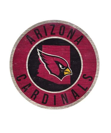 Fan Creations Arizona Cardinals Wooden Sign 12" Round State Design Arizona Cardinals