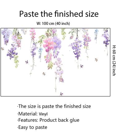 Runtoo Purple Flower Wall Decals - Floral Wall Stickers for Girls Bedroom and Nursery Decor - Buy Online on GoSupps.com