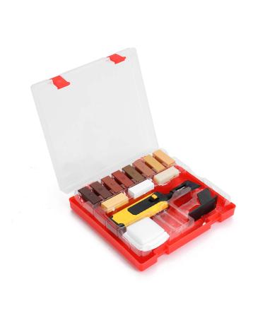 Wood floor scratch repair kit Laminate floor repair kit Sturdy Casing Chips Scratches Mending Tool Set with 11-Color Wax Block 2 Scraping Block Electric Iron for Laminate floor Worktop Furniture