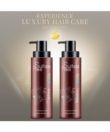 Nuspa Organic Sulfate-Free Moroccan Argan Oil Shampoo & Conditioner Set - Color Safe, UV Protection, Intense Moisture for Dry, Damaged, Frizzy Hair - Volumizing Formula for Thin Hair - 14oz (2 Pack) - Buy Online on GoSupps.com
