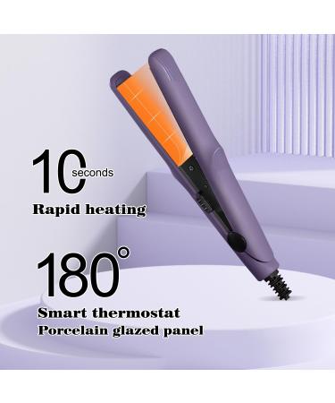 Omaky 2-in-1 Mini Curling Wand & Flat Iron - Portable Hair Straightener for All Hair Types Perfect for Travel - Pink - Buy Online on GoSupps.com